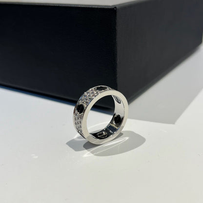 [✨ROSE💎]LOVE RING 5.5MM DIAMONDS PAVED CERAMIC