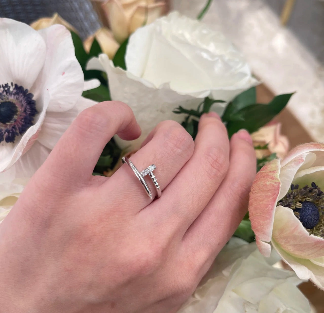 [✨ROSE💎]JUSTE 1.8MM HALF DIAMOND RING