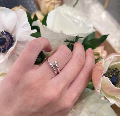 [✨ROSE💎]JUSTE 1.8MM HALF DIAMOND RING