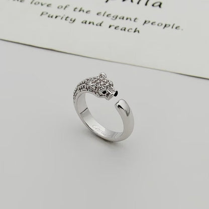 [✨ROSE💎]PANTHERE HALF DIAMOND SMALL RING