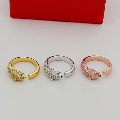 [✨ROSE💎]PANTHERE HALF DIAMOND SMALL RING