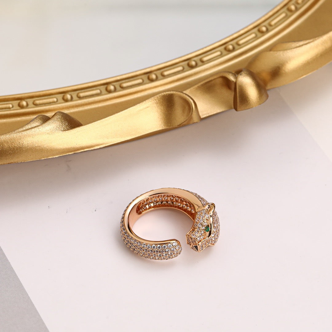 [✨ROSE💎]PANTHERE FULL DIAMOND SMALL RING
