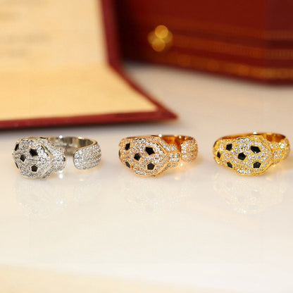 [✨ROSE💎]PANTHERE SPOTTED FULL DIAMOND MEDIUM RING