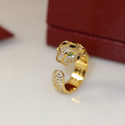 [✨ROSE💎]PANTHERE SPOTTED FULL DIAMOND MEDIUM RING
