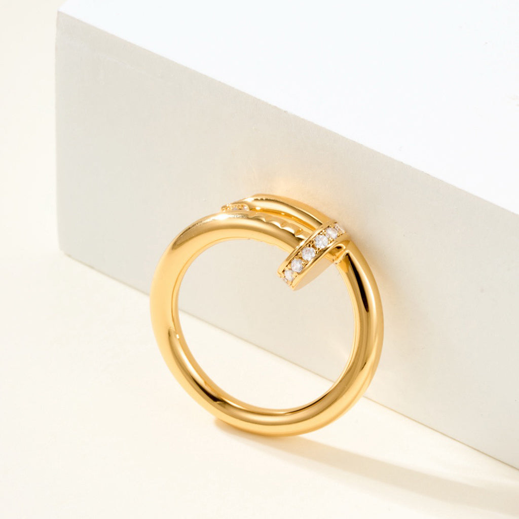 [✨ROSE💎]JUSTE RING 2.6MM HALF DIAMOND