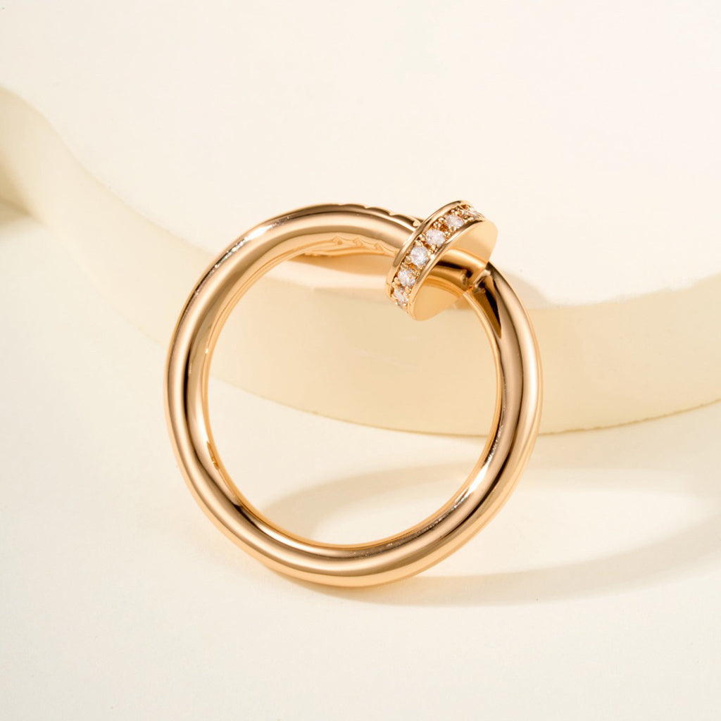 [✨ROSE💎]JUSTE RING 2.6MM HALF DIAMOND