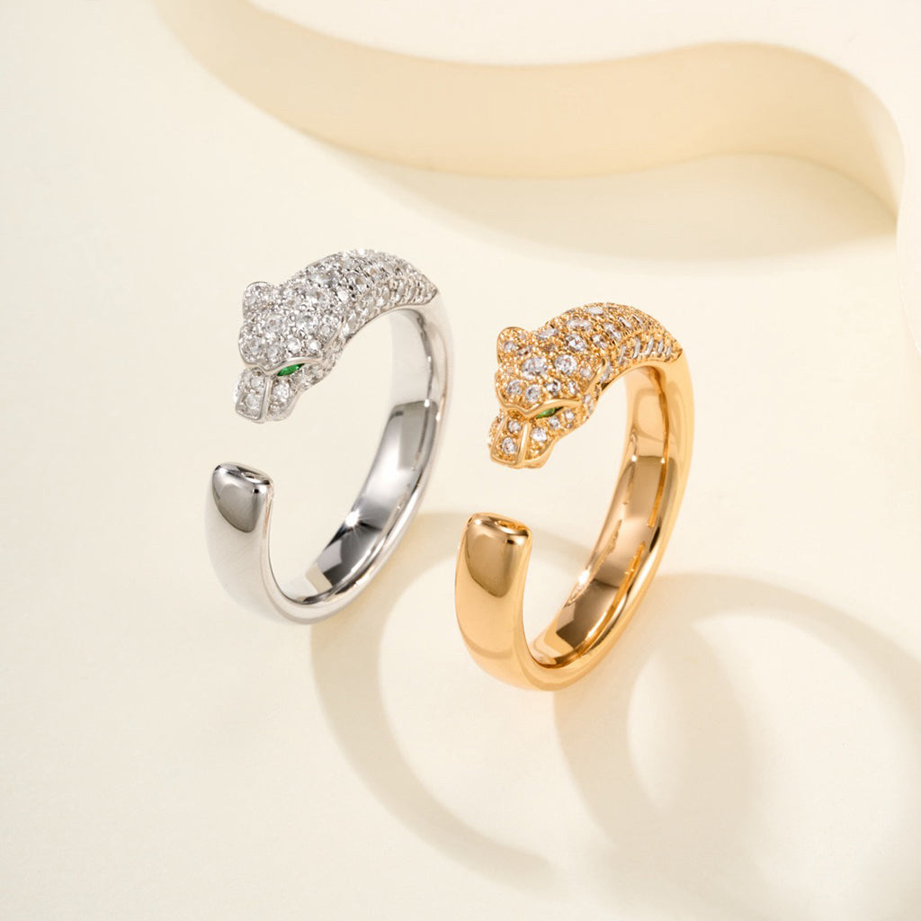 [✨ROSE💎]PANTHERE HALF DIAMOND SMALL RING