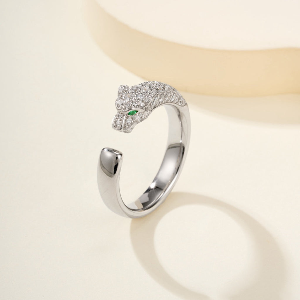 [✨ROSE💎]PANTHERE HALF DIAMOND SMALL RING