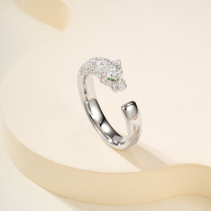 [✨ROSE💎]PANTHERE HALF DIAMOND SMALL RING