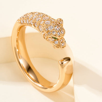 [✨ROSE💎]PANTHERE HALF DIAMOND SMALL RING