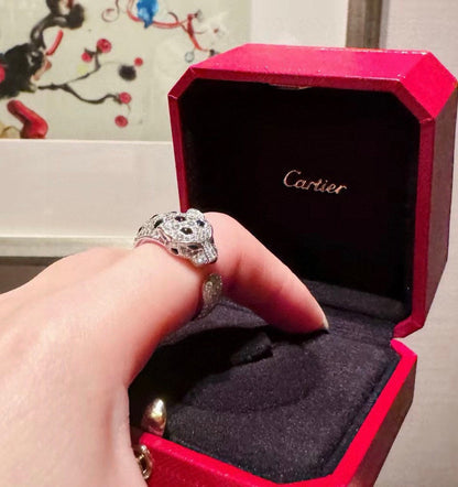[✨ROSE💎]PANTHERE SPOTTED FULL DIAMOND MEDIUM RING