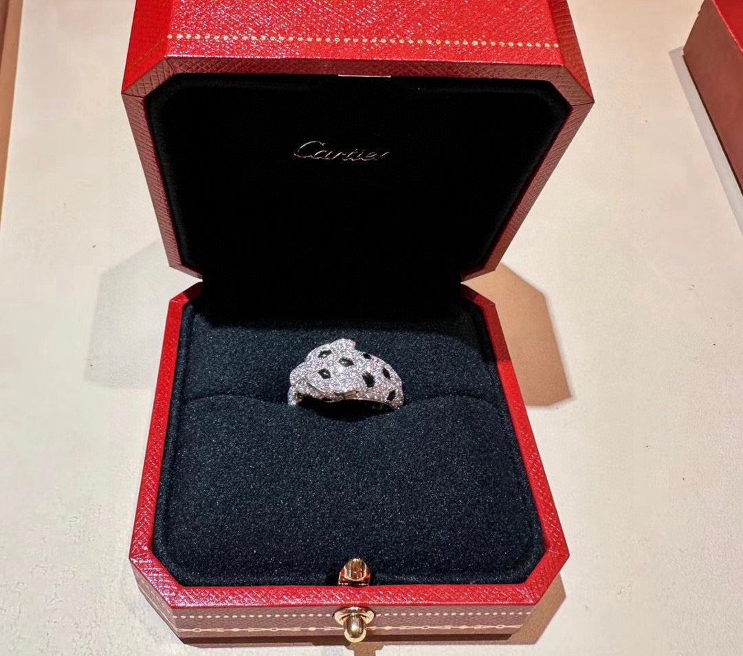 [✨ROSE💎]PANTHERE SPOTTED FULL DIAMOND MEDIUM RING