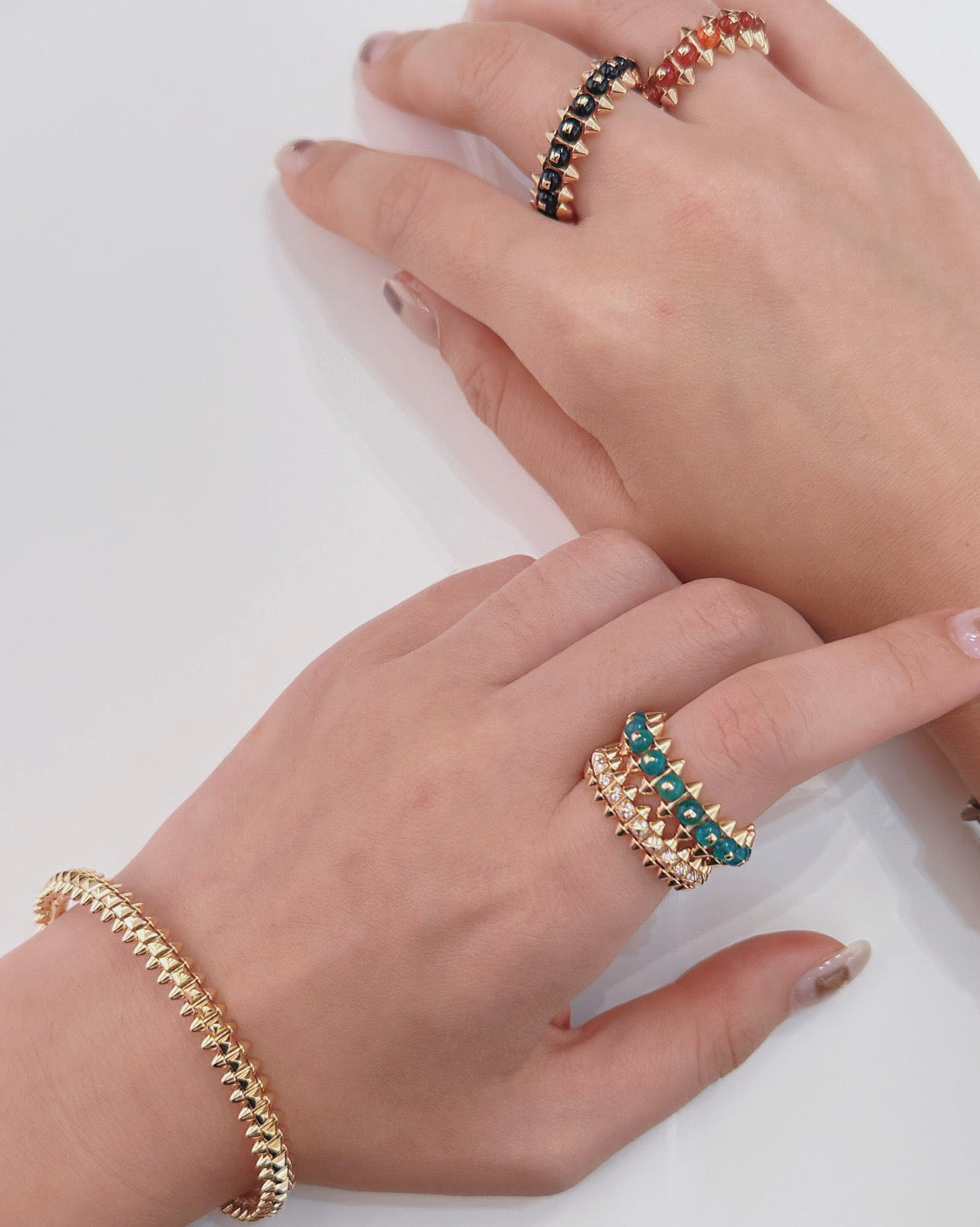 [✨ROSE💎]CLASH 7.9MM AGATE CHALCEDONY RING