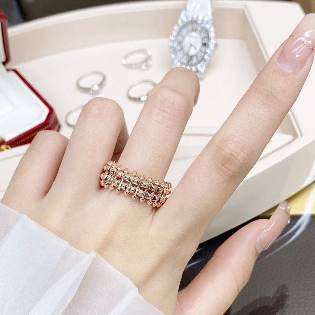 [✨ROSE💎]CLASH 9.2MM DOUBLE ROW RING