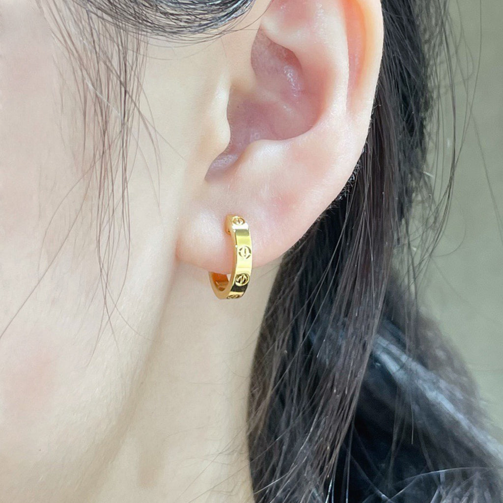 [✨ROSE💎]LOVE EARRINGS 2.65 MM NO DIAMOND SMALL