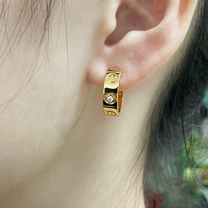 [✨ROSE💎]LOVE EARRINGS 5.7MM 2 DIAMONDS