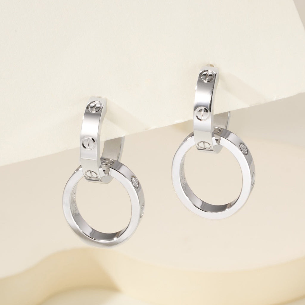 [✨ROSE💎]LOVE 3.3MM DANGLE EARRINGS