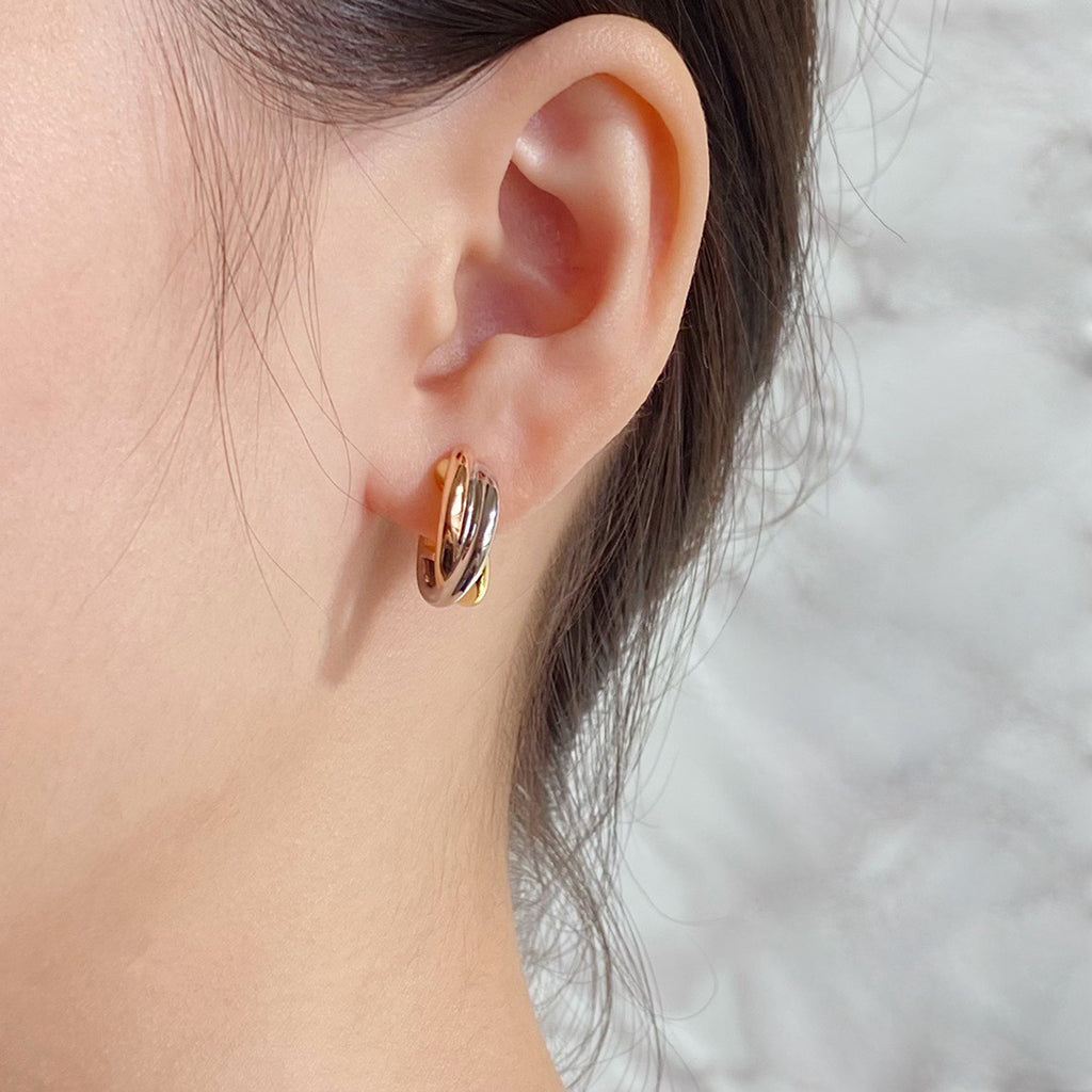 [✨ROSE💎]TRINITY ON DIAMOND CLASSIC EARRINGS