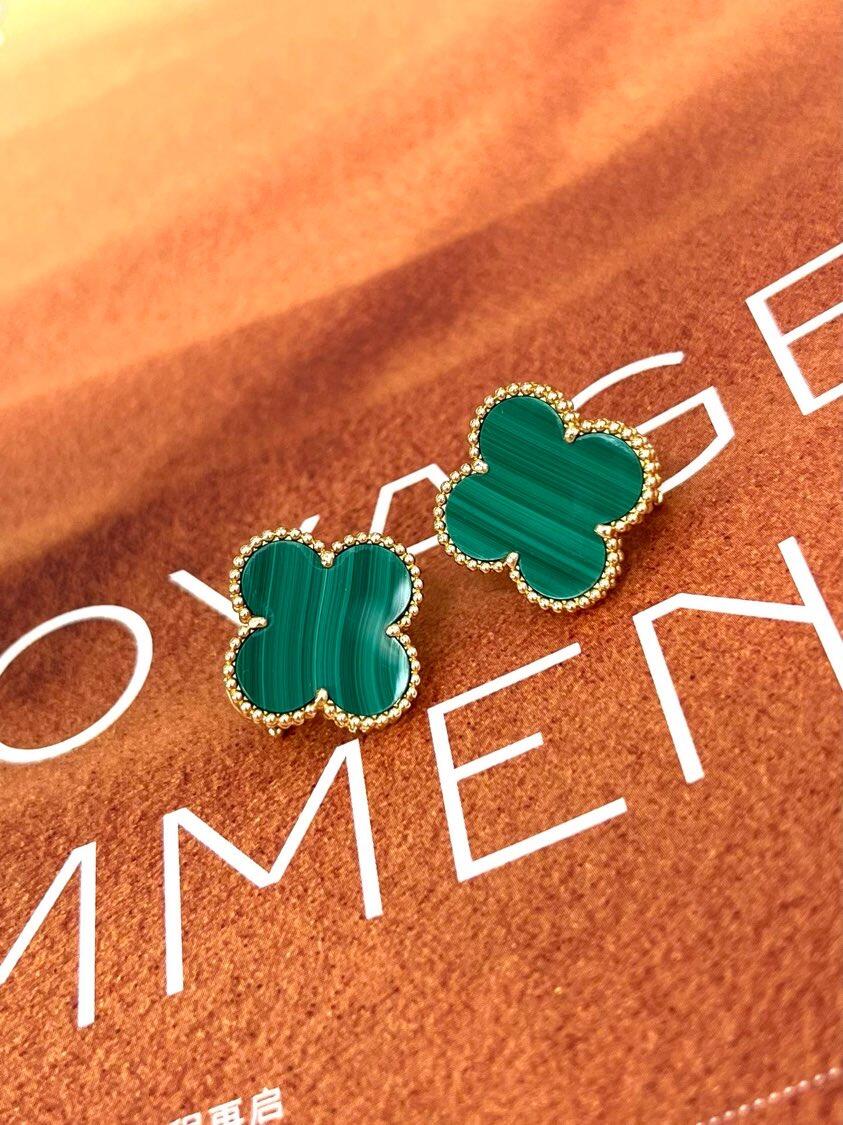 [✨ROSE💎] CLOVER LARGE (20mm) 1 MOTIFS GREENER MOP STUD EARRINGS