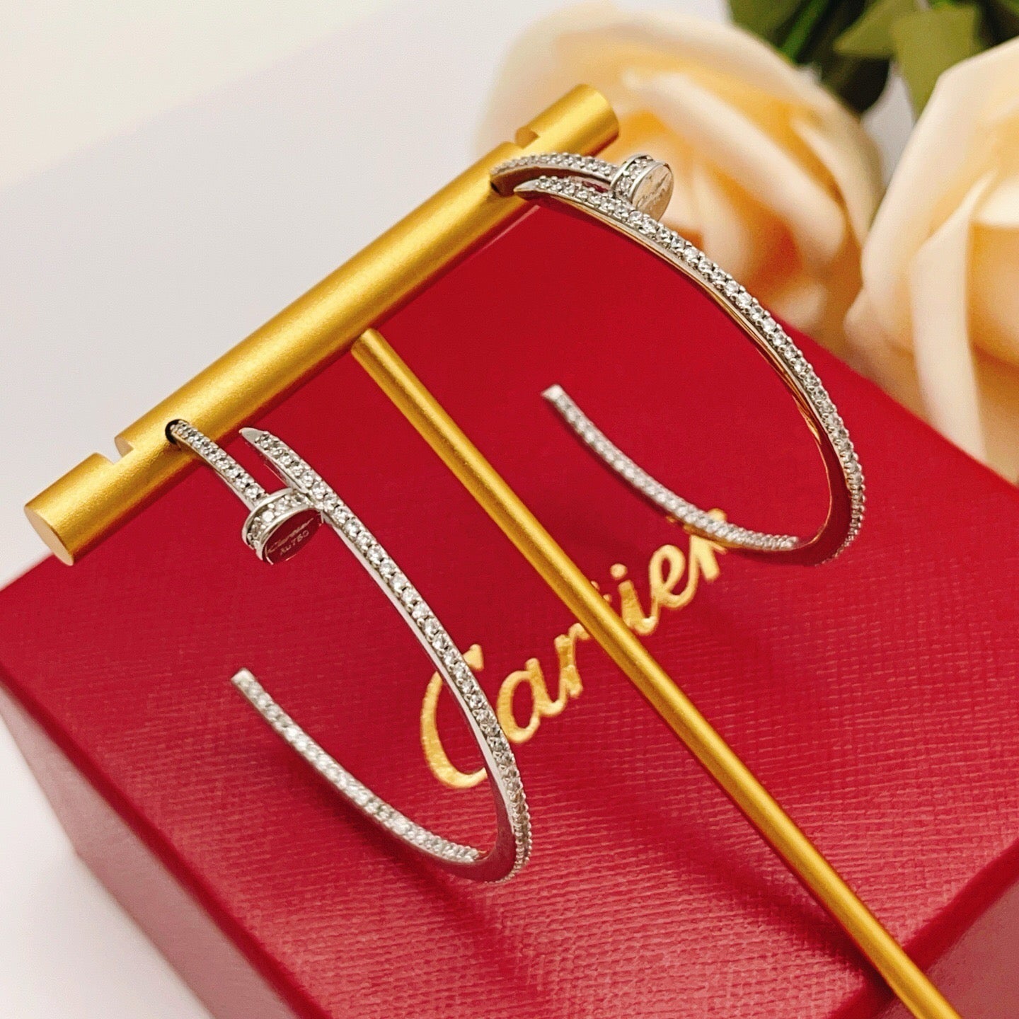 [✨ROSE💎]JUSTE FULL DIAMOND LARGE EARRINGS