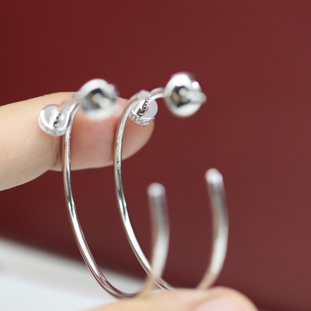 [✨ROSE💎]JUSTE HALF DIAMOND LARGE EARRINGS