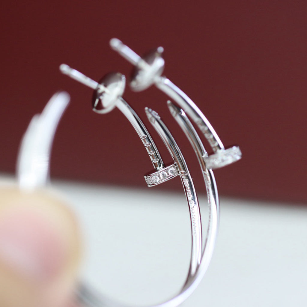 [✨ROSE💎]JUSTE HALF DIAMOND LARGE EARRINGS