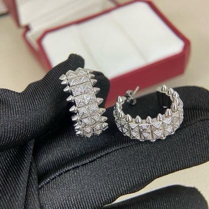 [✨ROSE💎]CLASH 9.2MM FULL DIAMOND DOUBLE ROW EARRINGS
