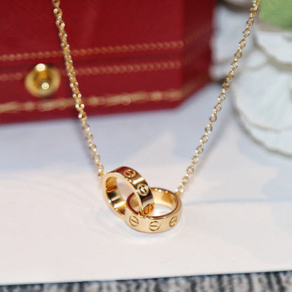 [✨ROSE💎]LOVE DOUBLE RING NECKLACE
