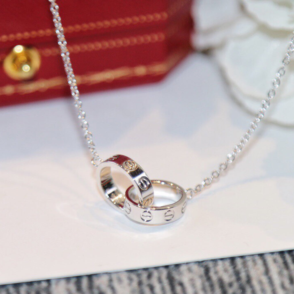 [✨ROSE💎]LOVE DOUBLE RING NECKLACE