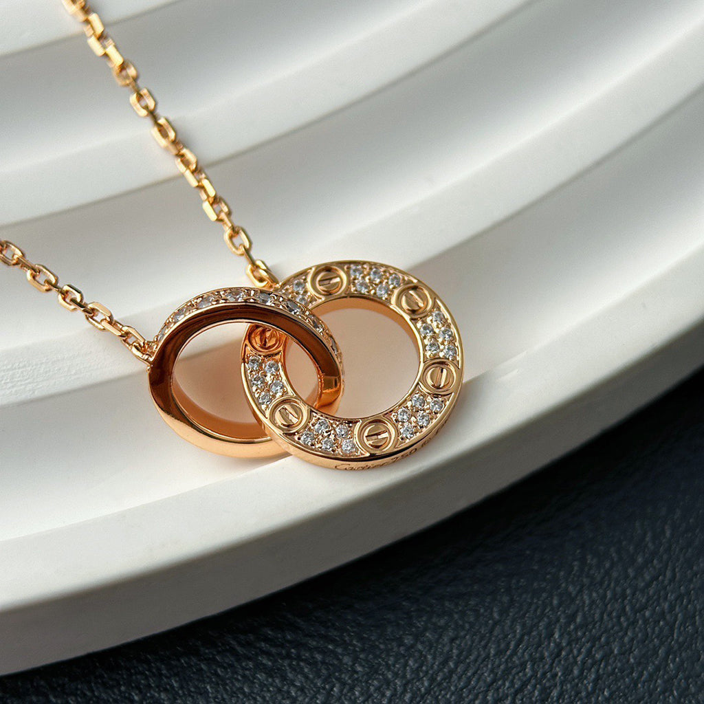 [✨ROSE💎]LOVE  FULL DIAMOND PENDANT NECKLACE