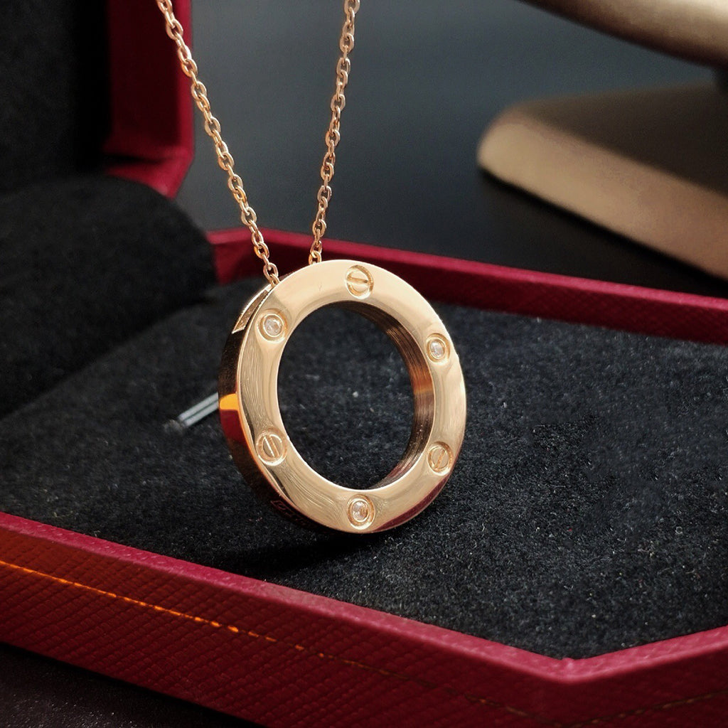 [✨ROSE💎]LOVE NECKLACE 16MM 3 DIAMONDS