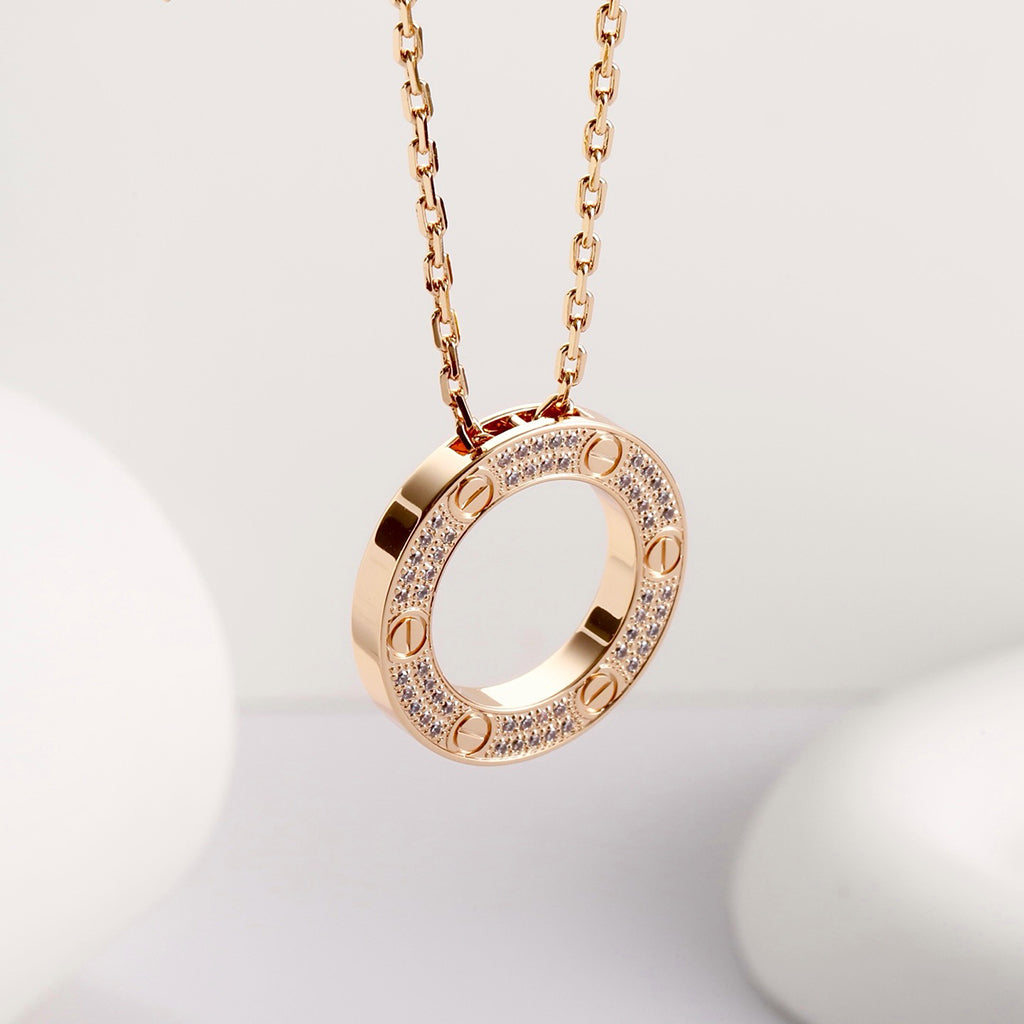 [✨ROSE💎]LOVE NECKLACE 16MM  FULL DIAMOND
