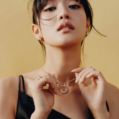 [✨ROSE💎]TRINITY MEDIUM  DIAMONDS NECKLACE