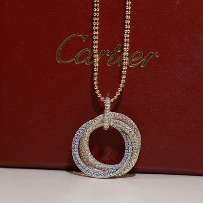 [✨ROSE💎]TRINITY LARGE FULL DIAMOND  NECKLACE