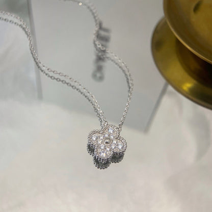 [✨ROSE💎]CLOVER 15MM DIAMOND SINGLE FLOWER NECKLACE