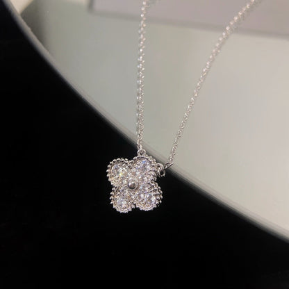 [✨ROSE💎]CLOVER 15MM DIAMOND SINGLE FLOWER NECKLACE
