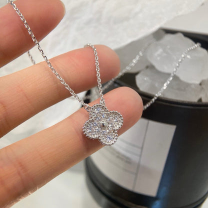 [✨ROSE💎]CLOVER 15MM DIAMOND SINGLE FLOWER NECKLACE