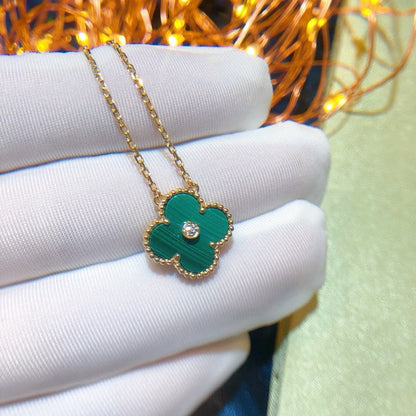 [✨ROSE💎]CLOVER 15MM DIAMOND TURQUOISE NECKLACE