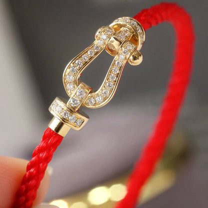 [✨ROSE💎]FORCE LARGE HORSESHOE FULL DIAMOND BRACELET GOLD
