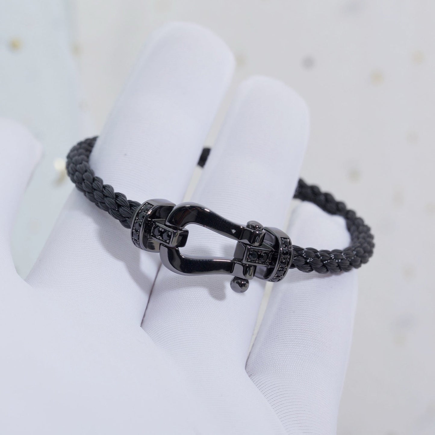 [✨ROSE💎]FORCE LARGE SERIES HORSESHOE BLACK SAMURAI BRACELET