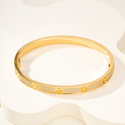 [✨ROSE💎]LOVE BRACELET 4.8MM DIAMOND-PAVED