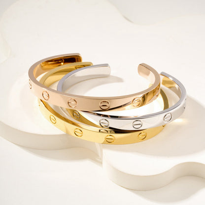 [✨ROSE💎]LOVE BRACELET 6.1MM OPEN CUFF