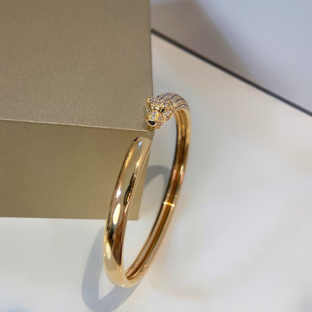 [✨ROSE💎]PANTHERE HALF DIAMOND OPEN BRACELET
