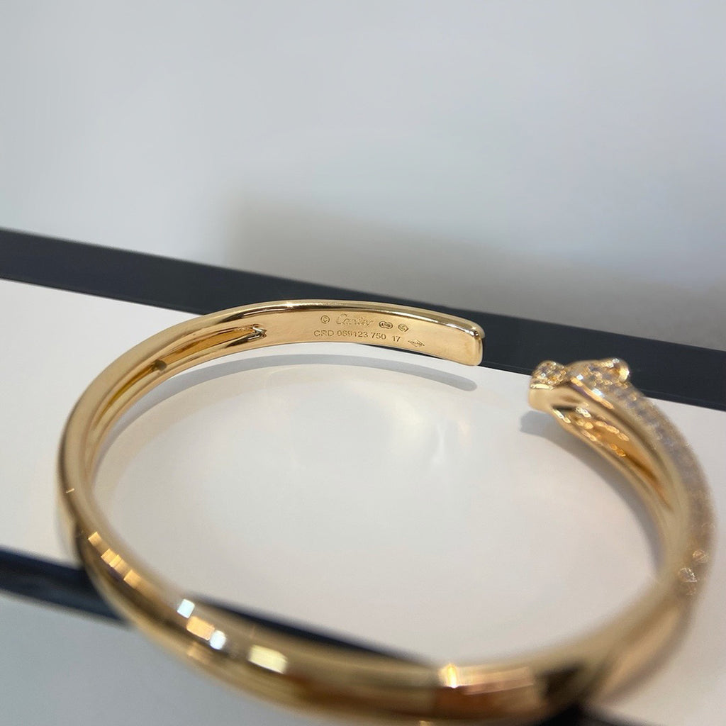 [✨ROSE💎]PANTHERE HALF DIAMOND OPEN BRACELET