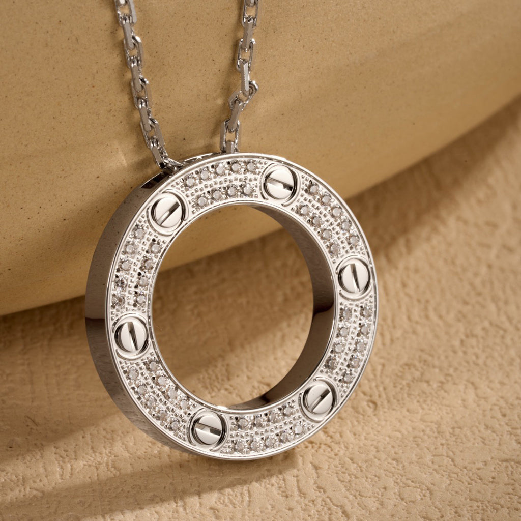 [✨ROSE💎]LOVE NECKLACE 16MM  FULL DIAMOND