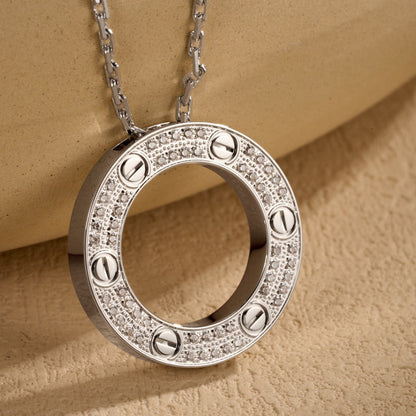 [✨ROSE💎]LOVE NECKLACE 16MM  FULL DIAMOND
