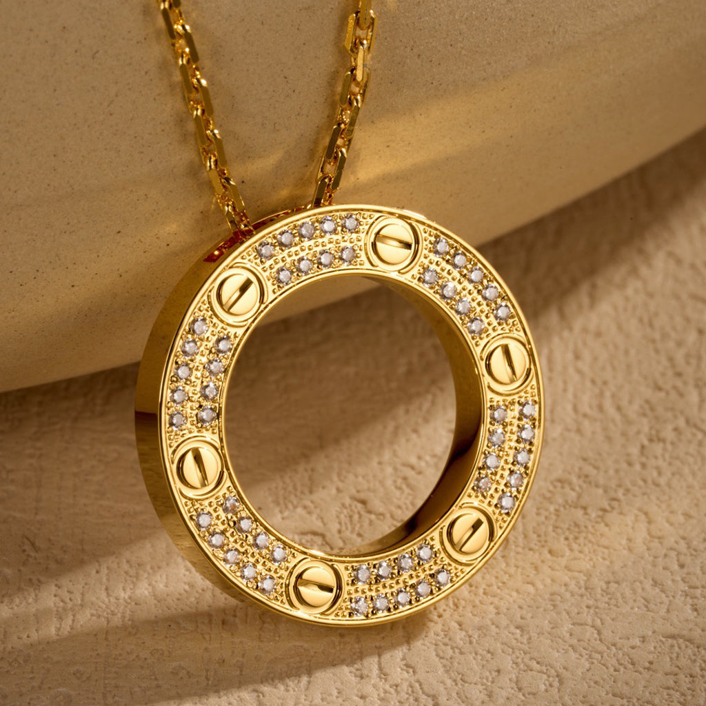 [✨ROSE💎]LOVE NECKLACE 16MM  FULL DIAMOND