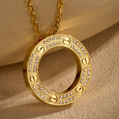 [✨ROSE💎]LOVE NECKLACE 16MM  FULL DIAMOND