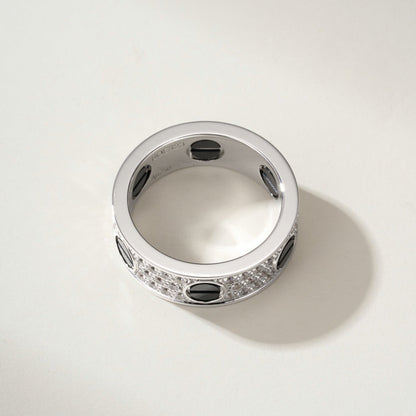 [✨ROSE💎]LOVE RING 5.5MM DIAMONDS PAVED CERAMIC