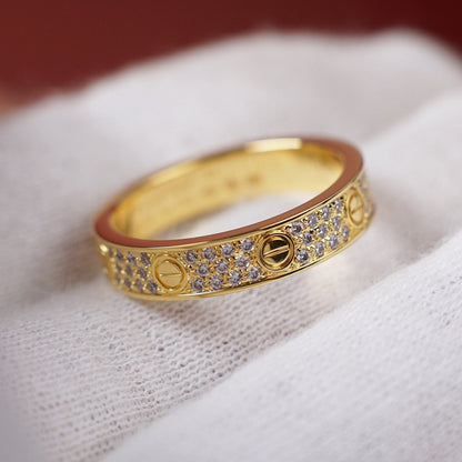 [✨ROSE💎]LOVE RING 4.0MM DIAMOND PAVED